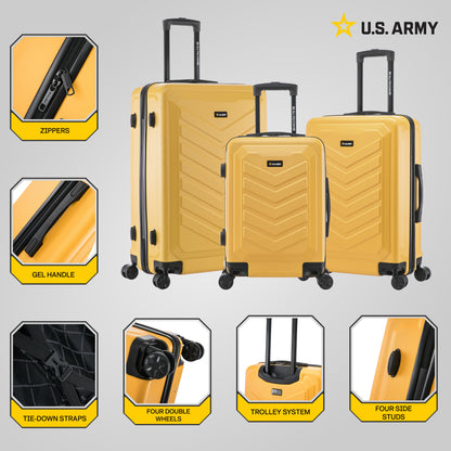 U.S. ARMY FOX 3-Piece Luggage Set 20”/24”/28”