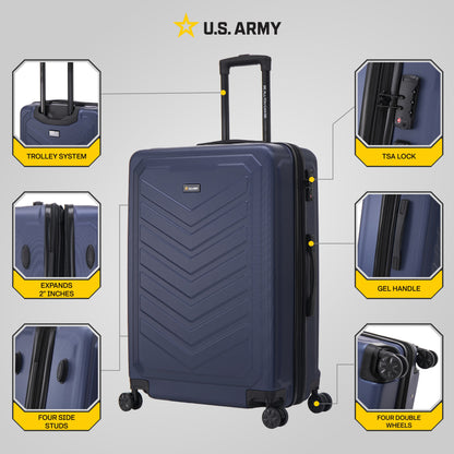 U.S. ARMY FOX PRO 28" Expandable Large Suitcase with TSA Lock