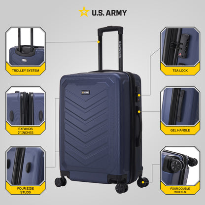 U.S. ARMY FOX PRO 24" Expandable Medium Suitcase with TSA Lock