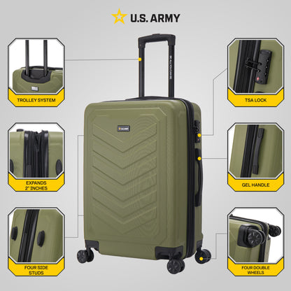 U.S. ARMY FOX PRO 24" Expandable Medium Suitcase with TSA Lock